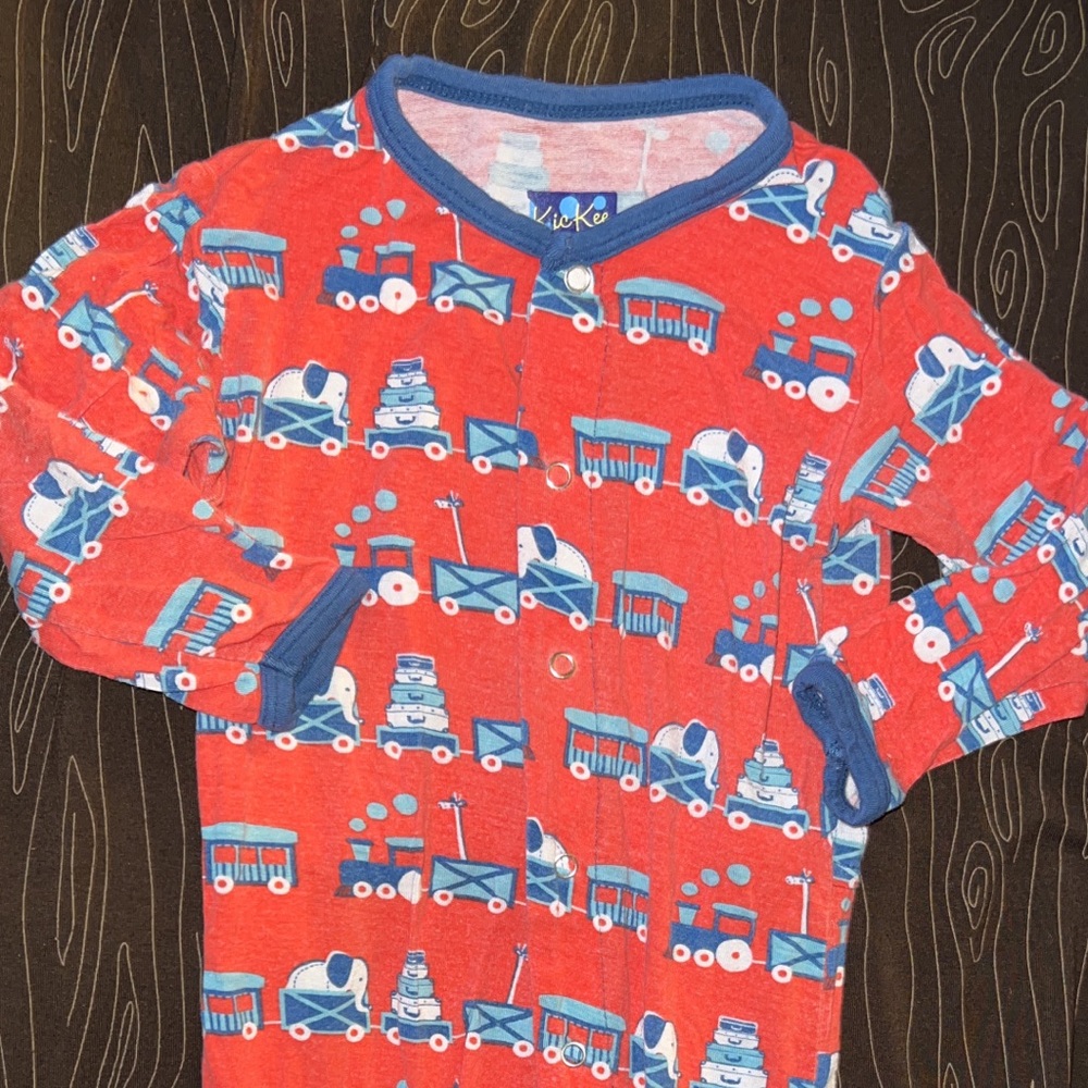 Kickee pants goldfish trains coverall 3-6m